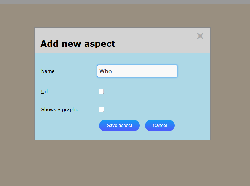 Add an 'aspect' (dimension)